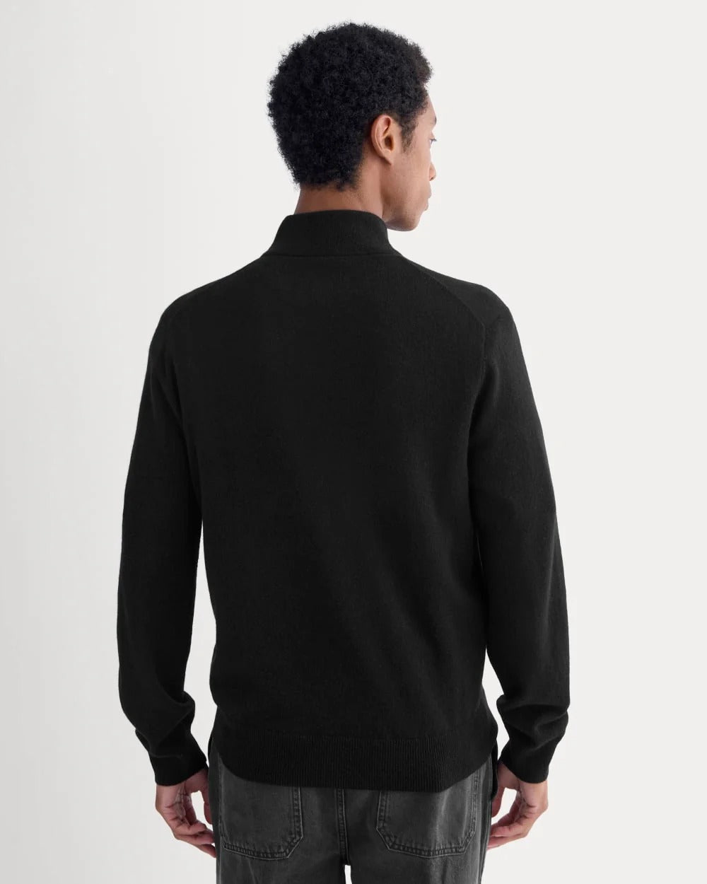 Cashmere Quarter Zip Sweater | Black