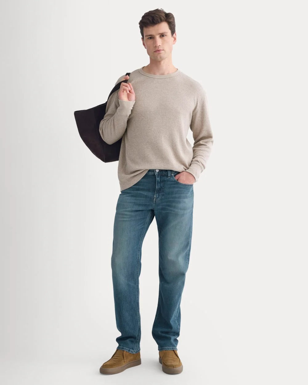 Thermal Crew in Cozy Waffle | Heathered Oatmeal