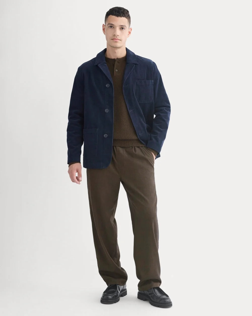 Fine Wale Corduroy Chore Blazer | Navy