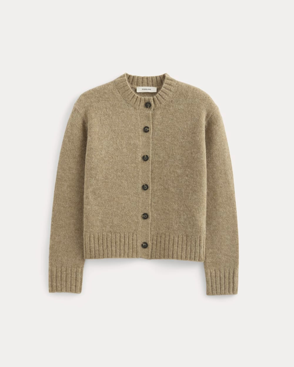 The Crew Cardigan in Alpaca | Dark Heathered Camel