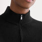Cashmere Quarter Zip Sweater | Black