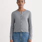 The Cropped Cardigan in Cotton Cashmere | Heather Charcoal