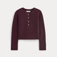 Boxy Henley in Cozy Waffle | Heathered Port Royale